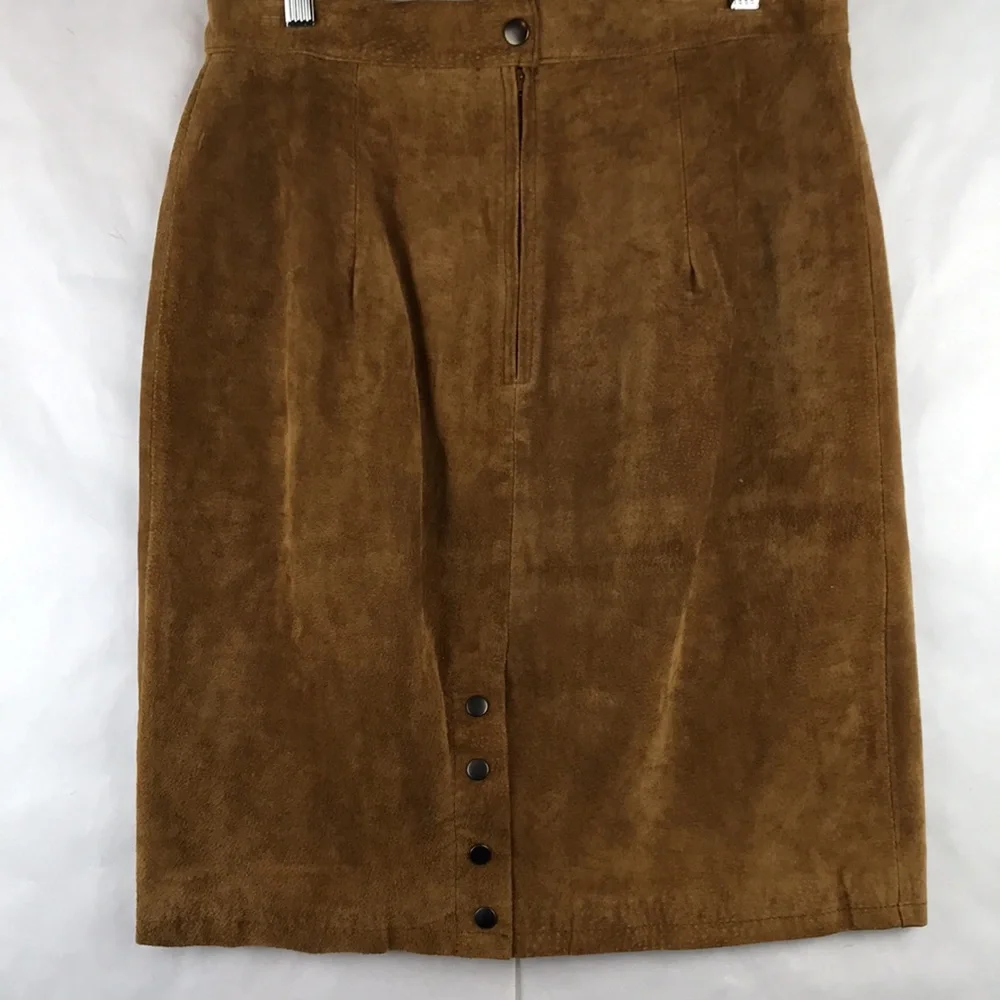 Genuine Suede Leather Vintage Skirt lined large